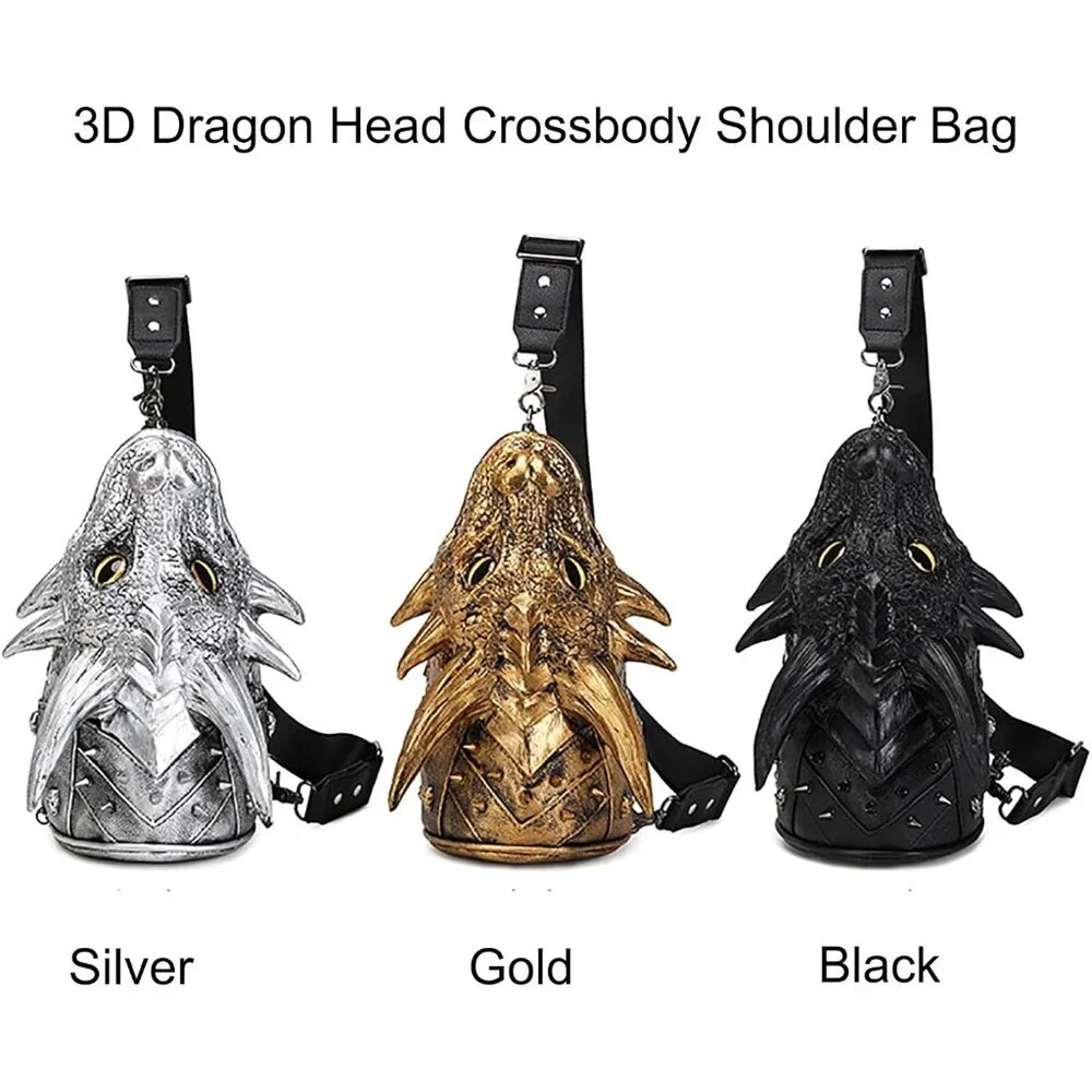 Unique PVC Dragon Head Crossbody Bag - Trendy Halloween Purse for Everyone